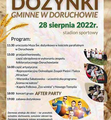 dożynki gminne 2022 Doruchów program